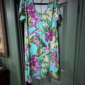 Tropical Floral Print Dress